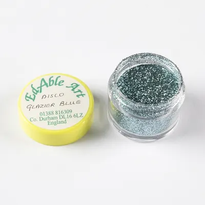 Třpyt dekorační disco Glazier Blue, jedlý, na dort