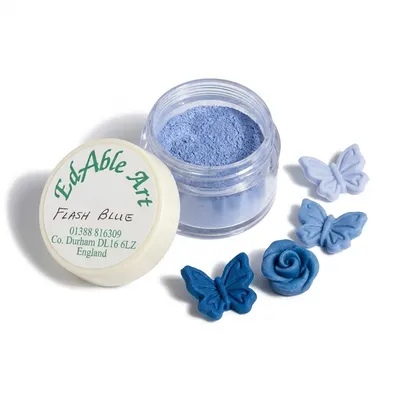 Prachová jedlá barva Flash Blue, modrý odstín