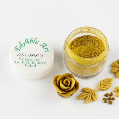 Prachová jedlá barva Mustard, hořčicový odstín