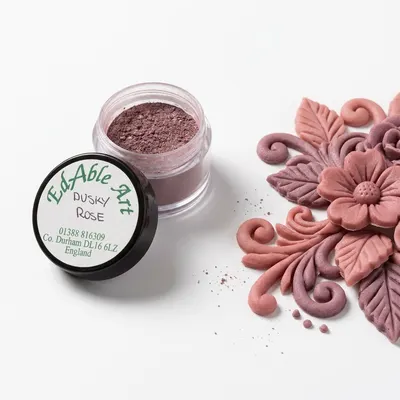Prachová jedlá barva Dusky Rose, růžovohnědý odstín