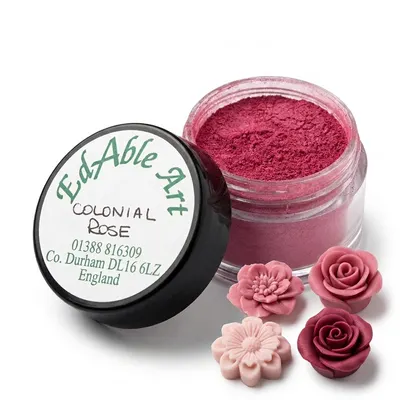 Prachová jedlá barva Colonial Rose, růžový odstín