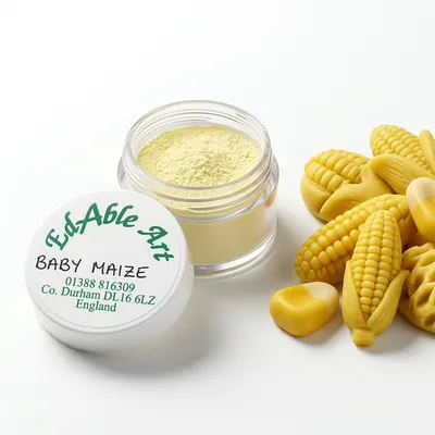 Prachová jedlá barva Baby Maize, světle žlutý odstín