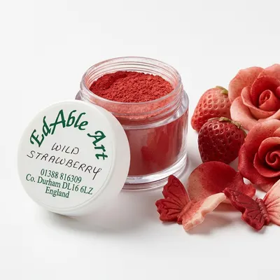 Prachová jedlá barva Wild Strawberry, jahodový odstín