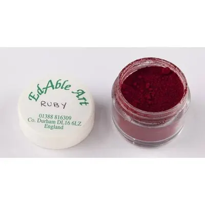 Prachová jedlá barva Ruby, rubínově červený odstín