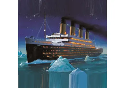 Loď – Titanic – tvar čtverec – jedlý papír na dort