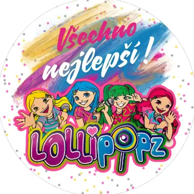 Lollipopz Vše nejlepší – zpěvačky s mikrofony – jedlý papír na dort