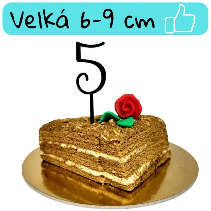 3D zápich Dortová číslovka 1 – psací font, maxi, více barev – 3D zápich z vlastní výroby