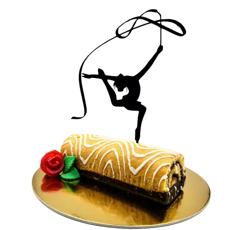 Dortová dekorace zápich GYMNASTKA – 3D zápich z vlastní výroby