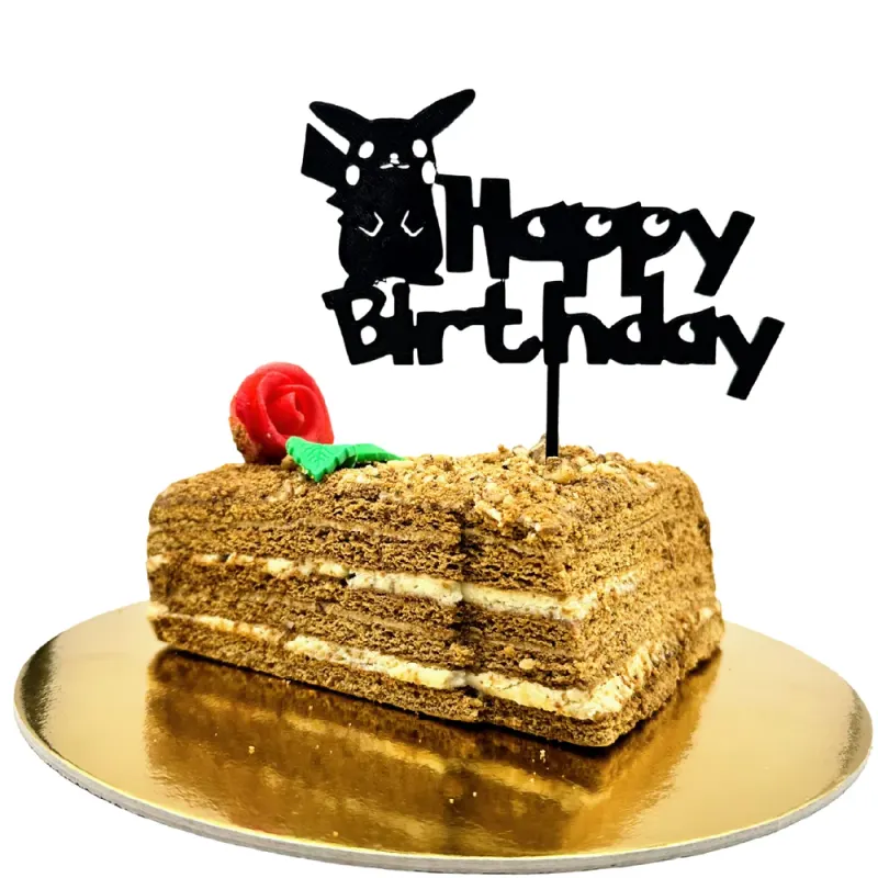 Dortová dekorace Happy Birthday - POKÉMON – 3D zápich z vlastní výroby