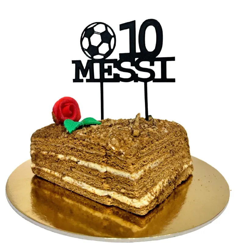 Zapichovací ozdoba na dort MESSI 10 – 3D zápich z vlastní výroby