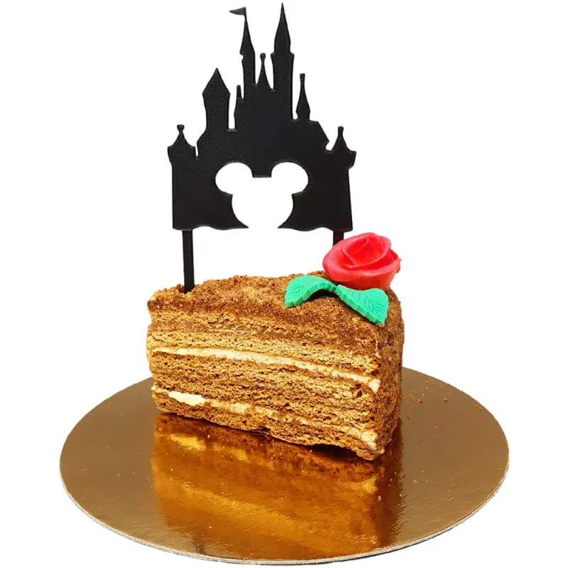 Dortová dekorace - zápich MICKEY ZÁMEK - DISNEY – 3D zápich z vlastní výroby