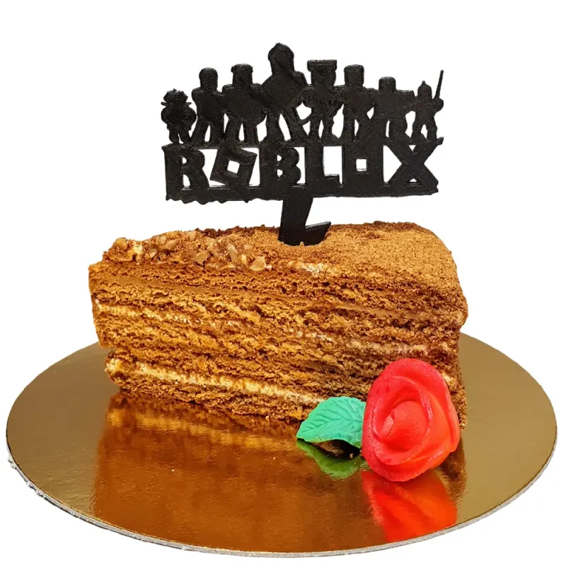 Dortová dekorace - zápich ROBLOX logo – 3D zápich z vlastní výroby