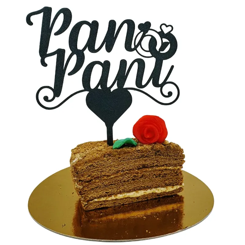 3D zápich PAN PANÍ s prsteny na dort – 3D zápich z vlastní výroby