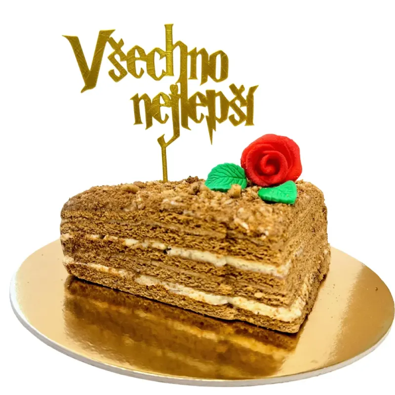3D zápich Všechno nejlepší, Harry Potter font – dortová dekorace – 3D zápich z vlastní výroby