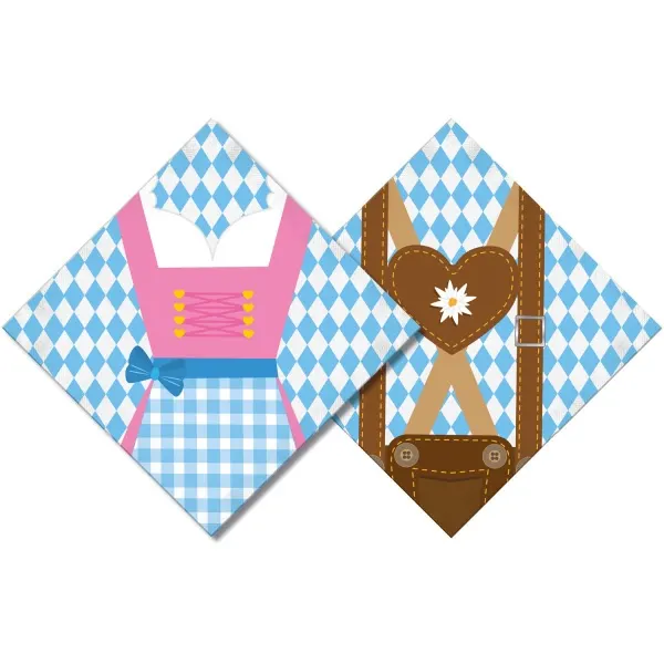 Papírové party ubrousky s motivem Oktoberfest od značky Amscan, 20 kusů, rozměr 33 x 33 cm
