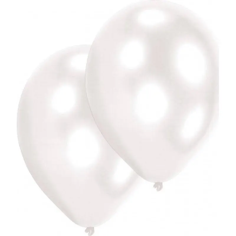 Bílé latexové nafukovací balónky Amscan o velikosti 27,5 cm, balení 10 ks pro narozeniny, svatby a party dekoraci
