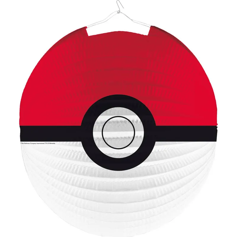 Lampión ve tvaru pokeballu o průměru 25 cm od značky Amscan pro dětské party a tematické oslavy