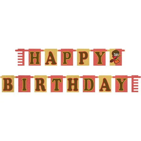 Girlanda s motivem Harryho Pottera s nápisem Happy Birthday od značky Amscan, délka 1,6 m, na narozeninovou oslavu
