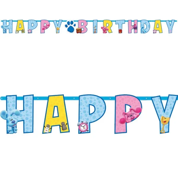 Party nápis Happy Birthday s motivem Modříka ze Stop Blue od značky Amscan k dekoraci dětských narozenin