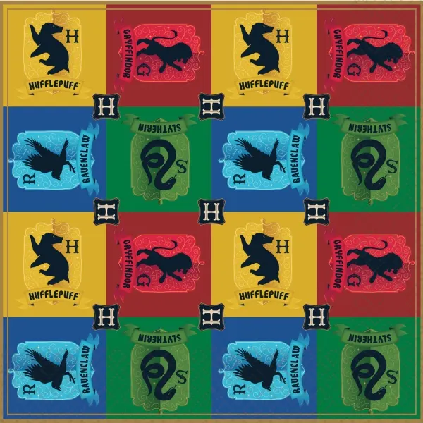 Papírové ubrousky Amscan s motivem Harry Potter Bradavické koleje, 20 ks, 33x33 cm, pro tematickou party