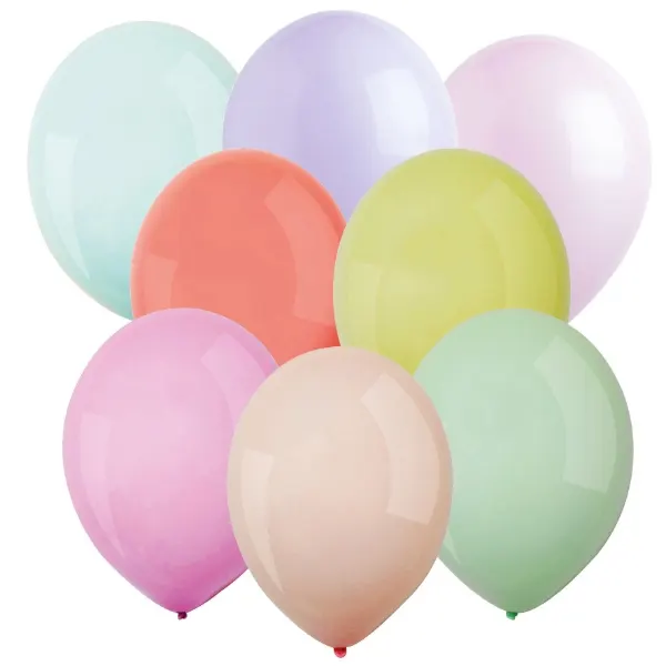 Dekorační latexové balonky Everts v pastelových macaron barvách, 50 kusů o průměru 30 cm na party