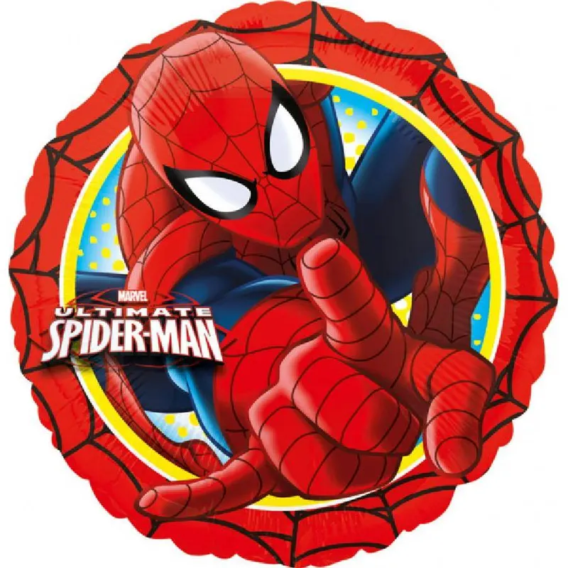 Fóliový balónek s motivem Spidermana o průměru 43 cm od značky Amscan jako dekorace na dětskou oslavu