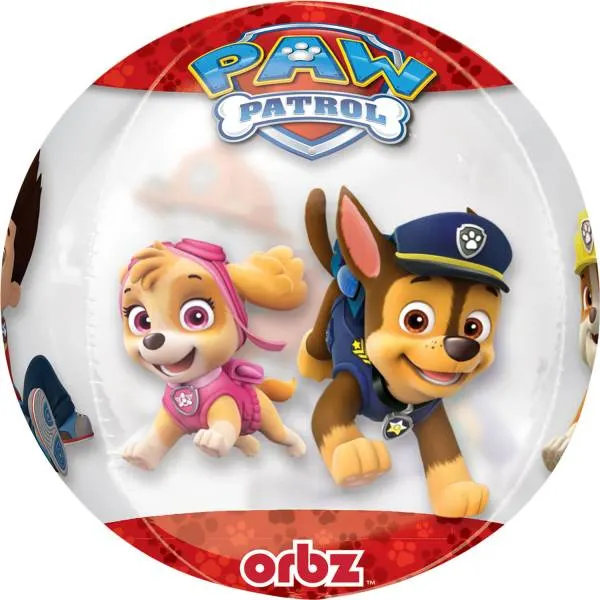 3D fóliový balónek Orbz s motivem Chase a Marshall z Psí patroly od značky Amscan, průhledný, na hélium