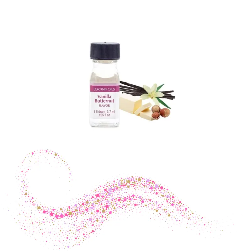 Olejové aroma LorAnn s příchutí vanilky a másla v malém 3,7ml balení pro dochucení dortů a krémů