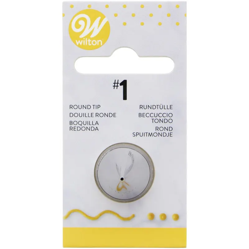 Kovová kulatá zdobicí špička Wilton č. 1 na tenké linky a drobné detaily na dortech a cupcakes