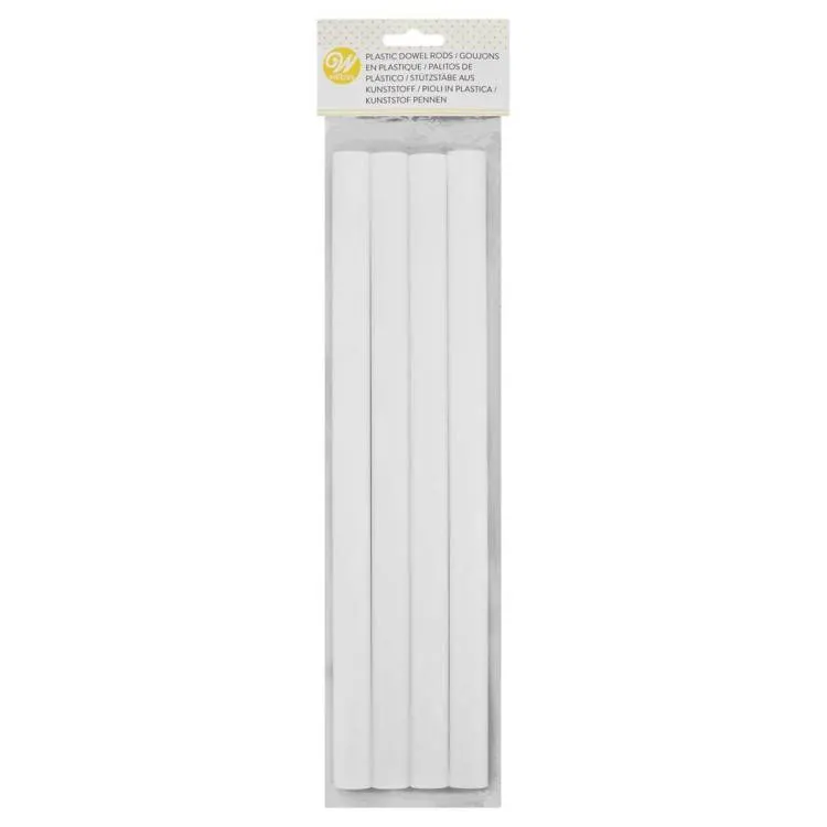 Plastové dortové výztuže Wilton pro stabilní stavbu vícepatrových dortů, sada čtyř kusů o délce 31,8 cm