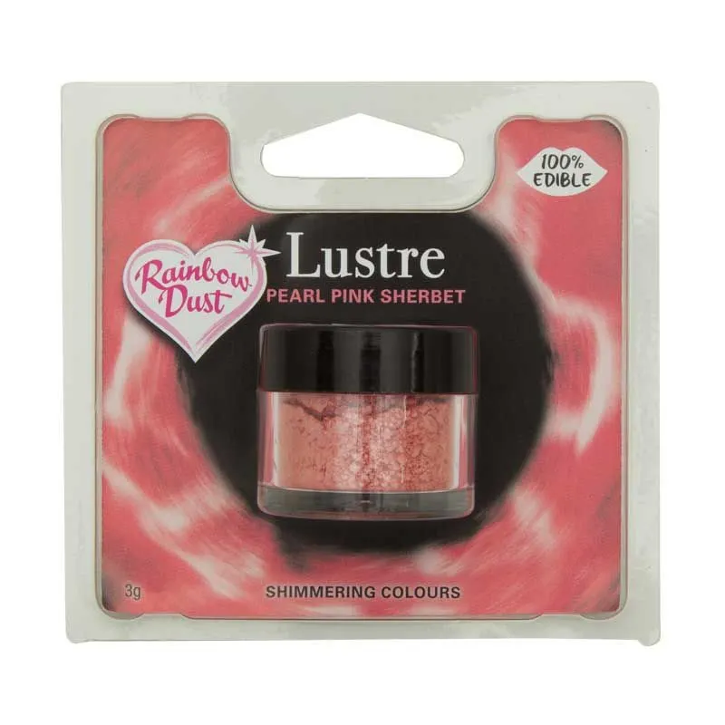 Jedlá prachová perleťová barva Rainbow Dust v odstínu Pearl Pink Sherbet pro zdobení dortů a cukrářských výrobků