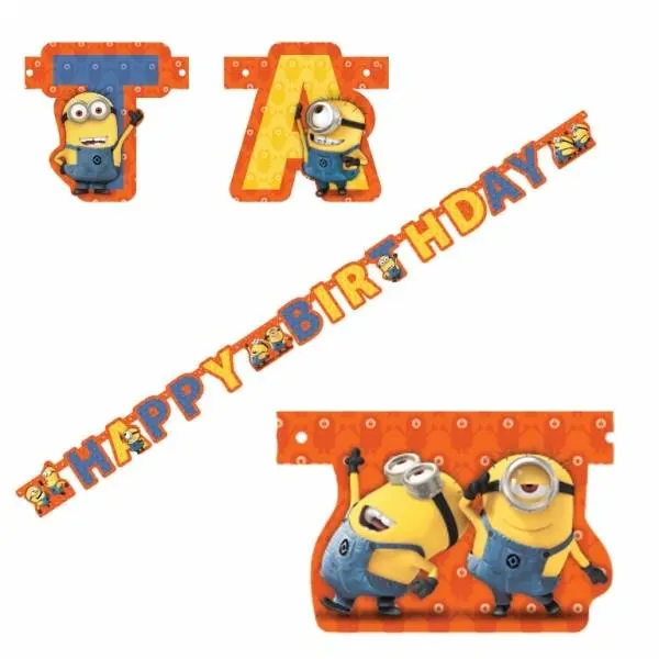 Happy Birthday girlanda s motivem mimonů na narozeninovou oslavu