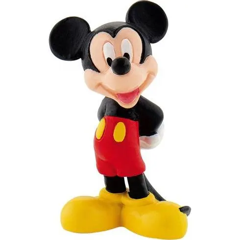 Figurka Mickey Mouse od značky Bullyland na dort, výška 7 cm, ručně malovaná dekorace pro dětské oslavy