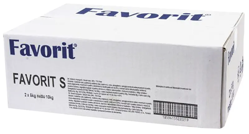 Stolní margarín Favorit pro pečení a krémy, balení 2 x 5 kg