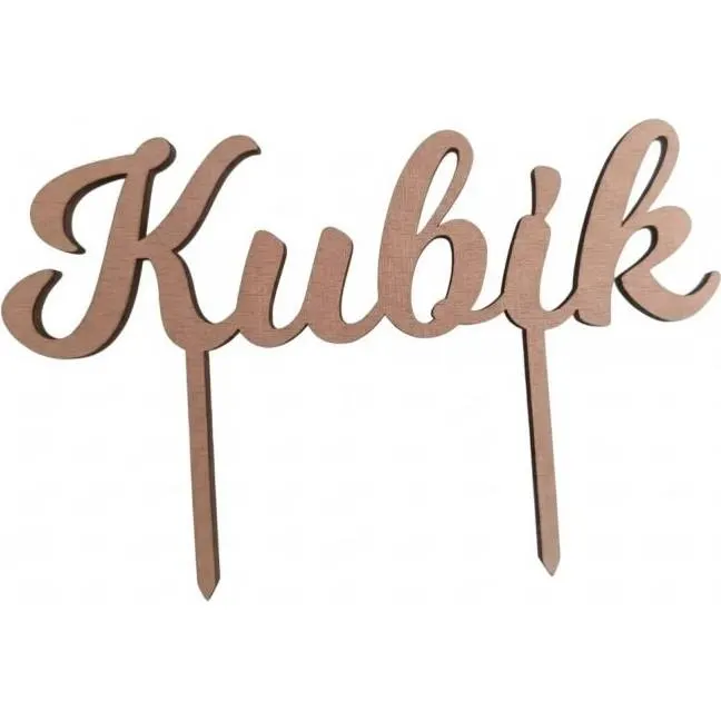 Dortový zápich Kubík od značky I love Cakes, rozměr 14,5 x 4,5 cm, pro personalizaci dortu jménem oslavence