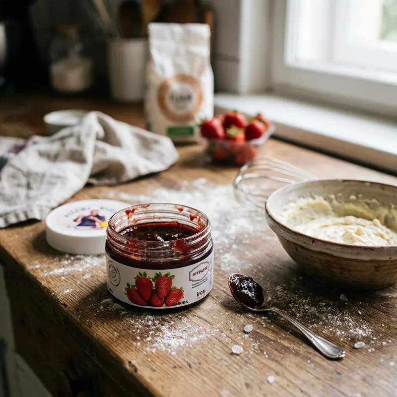 Ochucovací pasta IRCA Joypaste s jahodovou příchutí v balení 200 g do krémů a náplní