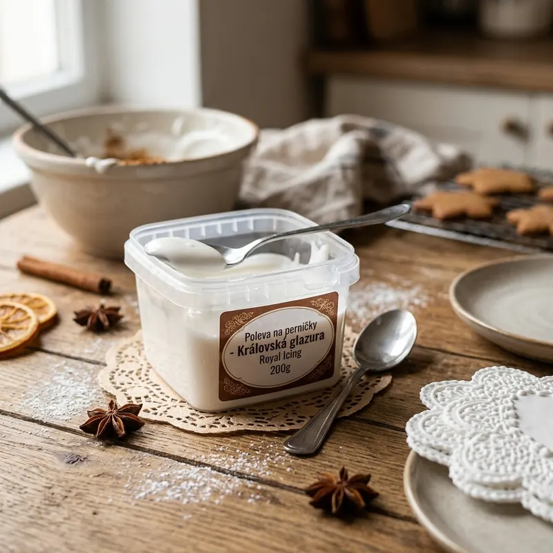 Sněhově bílá královská glazura Royal Icing 4-Mix v balení 200 g na zdobení perníčků a dortů
