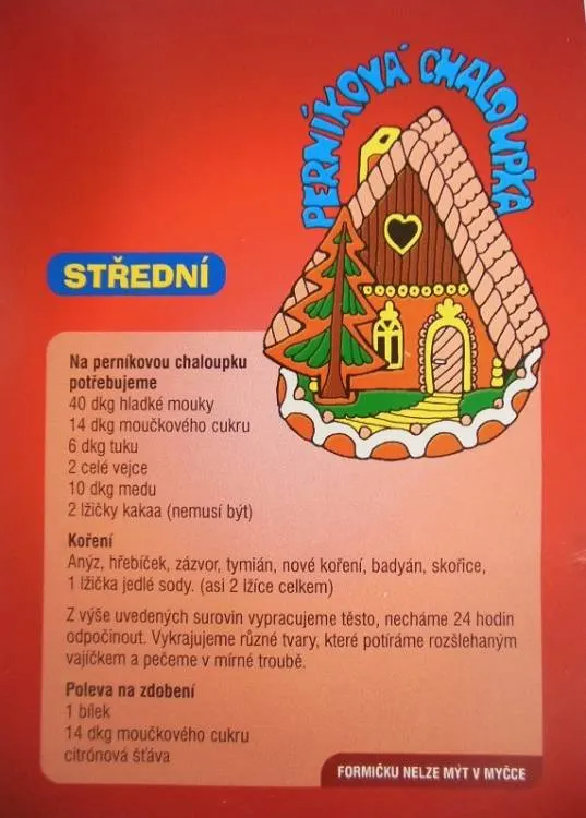 Sada kovových vykrajovátek ve tvaru perníkové chaloupky střední velikosti na vykrajování cukroví a perníčků