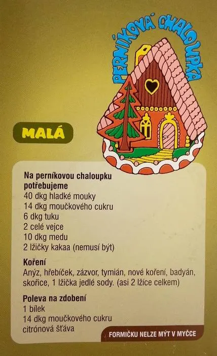 Vykrajovátko ve tvaru perníkové chaloupky malé na vykrajování cukroví, perníčků a marcipánových dekorací