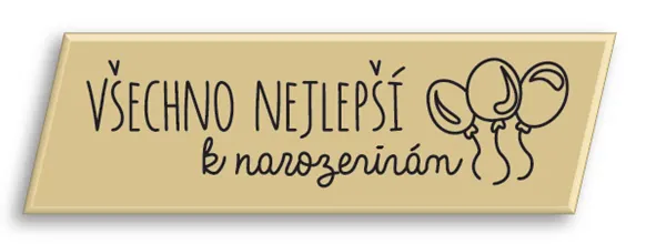 Bílé čokoládové dekorace s nápisem Všechno nejlepší k narozeninám od značky Barbara Luijckx, balení 5 kusů na ozdobení dortu