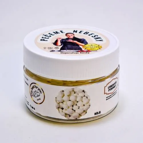 Bílé cukrové pusinky k zdobení dortů a cukrářských výrobků, balení 80 g