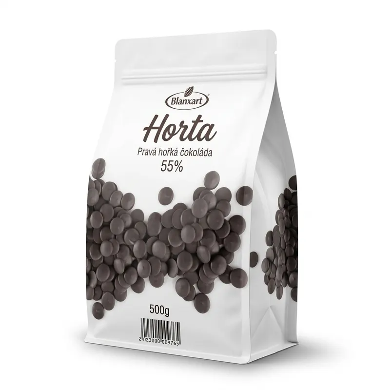 Hořká čokoláda Blanxart Horta s 55% kakaové sušiny v balení 500 g vhodná na pečení a výrobu dezertů