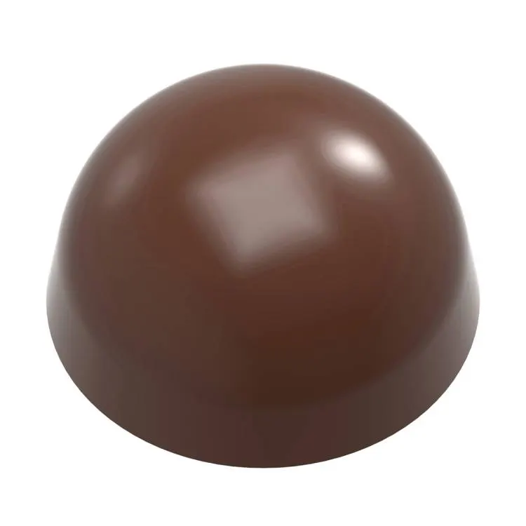 Polykarbonátová forma na pralinky Chocolate World ve tvaru polokoulí pro výrobu plněných čokoládových bonbonů