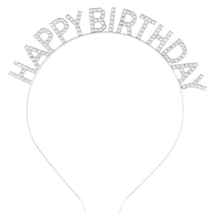 Nejedlá kovová dekorace Happy Birthday ve stříbrné barvě na oslavu narozenin