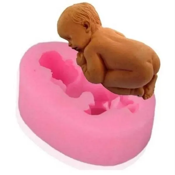 Silikonová forma na výrobu figurek miminka z fondánu nebo marcipánu pro zdobení dortů