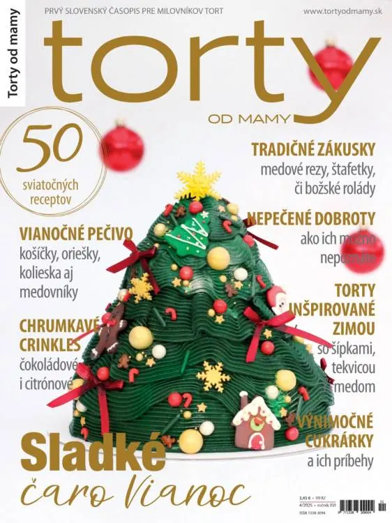 Časopis Torty od mamy 4/2025 o dortech a cukrařině s fotopostupy, recepty a přehledem pomůcek