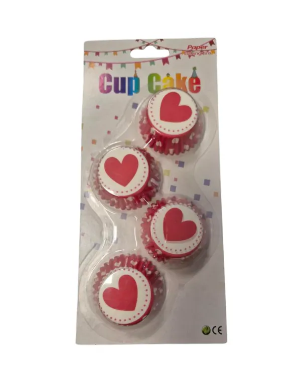 Papírové košíčky ve tvaru srdíček na mini muffiny, 100 ks, vhodné k pečení miniaturních muffinů a cupcakes