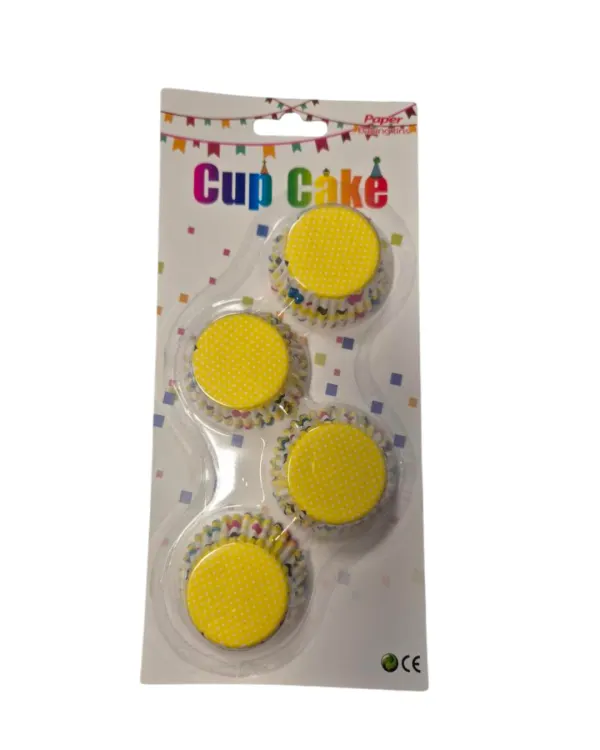 Papírové košíčky na mini muffiny se žlutými puntíky, balení 100 kusů pro pečení a zdobení