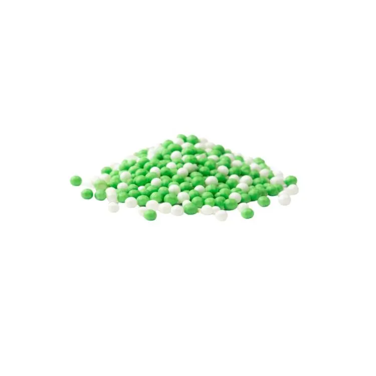 Cukrový máček SweetArt v bílé a zelené barvě, 40 g, na zdobení dortů a cukrářských výrobků