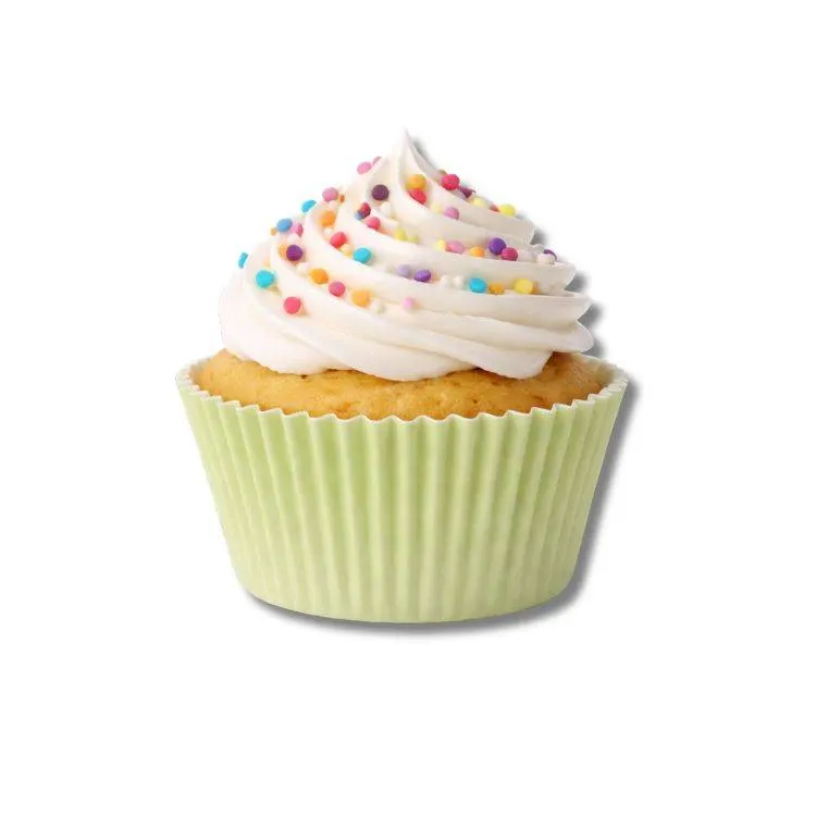 Světle zelené papírové košíčky na muffiny a cupcakes, balení 100 kusů